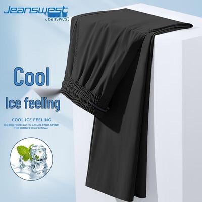 Jeanswest Men's Cooling Ice Silk Straight Casual Pants