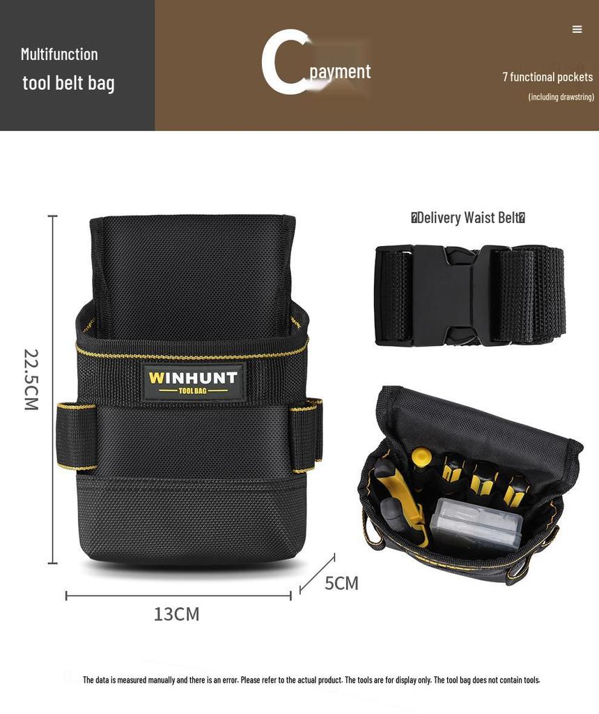 Langlebiger Elektriker Werkzeuggürtel: Multifunktionale Canvas-Hüfttasche für tragbare Aufbewahrung