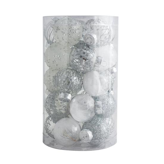 25 Pcs 2.36 Inch Christmas Ball Ornaments Glitter Sequin Plastic Ball Christmas Tree Hanging Decorations for Indoor Outdoor Holiday Decor