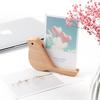 HeMu Solid Wood Bird Ornament Desk Calendar Holder, Black Walnut Wooden Desktop, Creative Exhibition Base, Note Folder