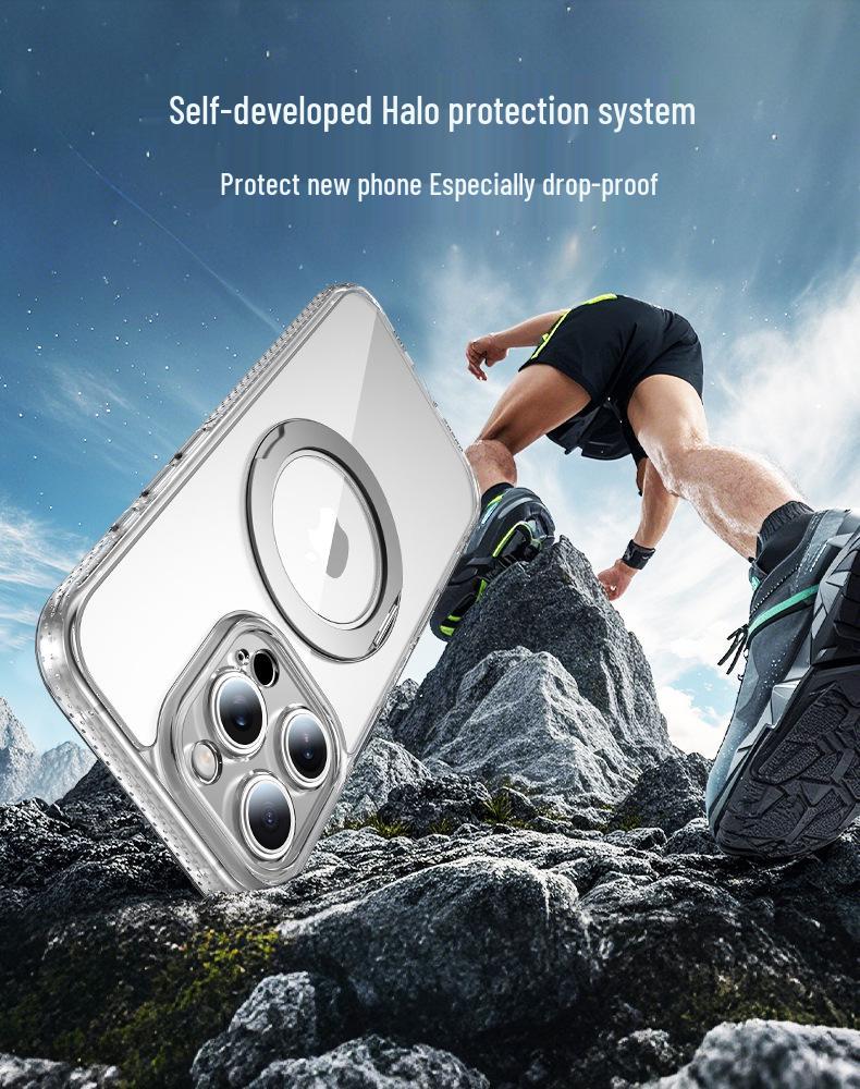 iPhone 17 Pro Case: 360° Rotating Magnetic, Transparent, Full Coverage, Anti-Drop Shell