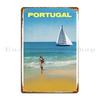 Portugal Travel Poster Metal Plaque Poster Garage Club Club Wall Decor Printed Tin Sign Poster