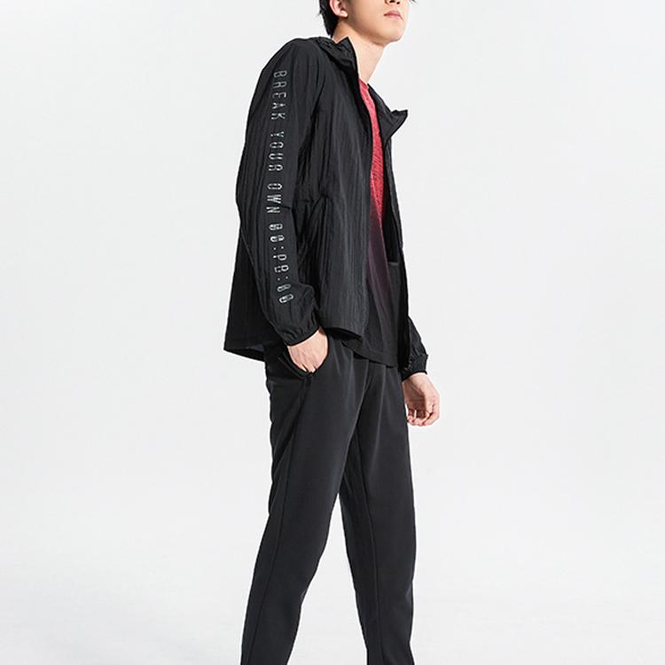 Li Ning Letter Print Sports Jacket Men Jacket Black AFDQ205-4
