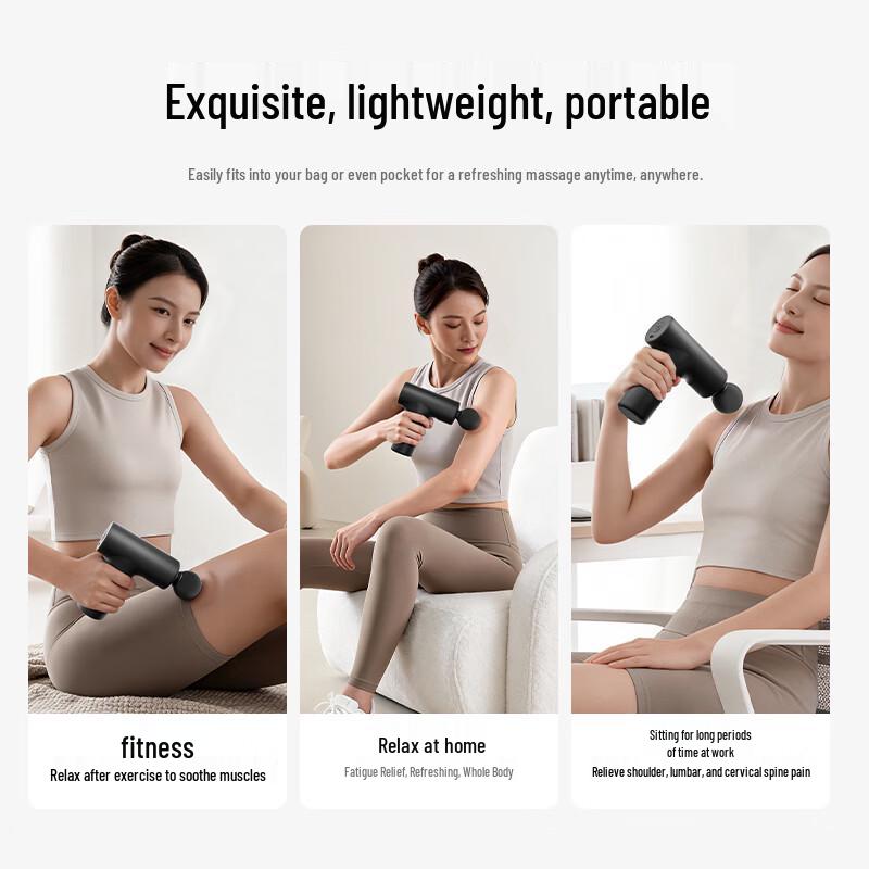 MinHuang Professional Portable Mini Fascia Massage Gun CN plug (adapter included) Birthday Gift Edition
