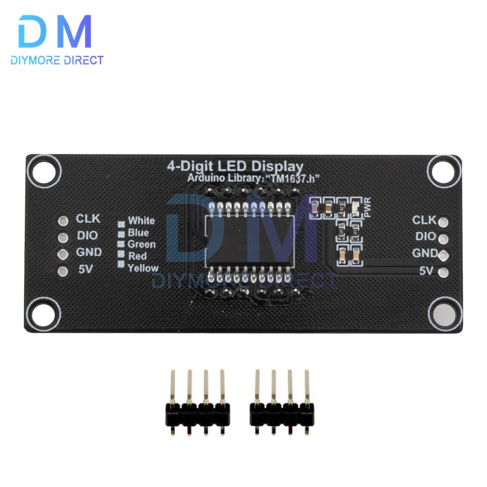 TM1637 LED Display Module for Arduino 4 Digit 7 Segment 0.56 inch Time Clock Indicator Tube Module Red Blue Green Yellow White