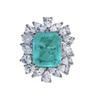 Europäischer & Amerikanischer S925 Sterling Silber Ring mit 10*12 Smaragd-Schliff Paraiba Blauer Stein für Damen