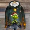 Ladies' Christmas Greentown Print Casual Long Sleeved Hooded Sweatshirt Top