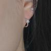 [SILVER] M DOT CUBIC R EARRINGS