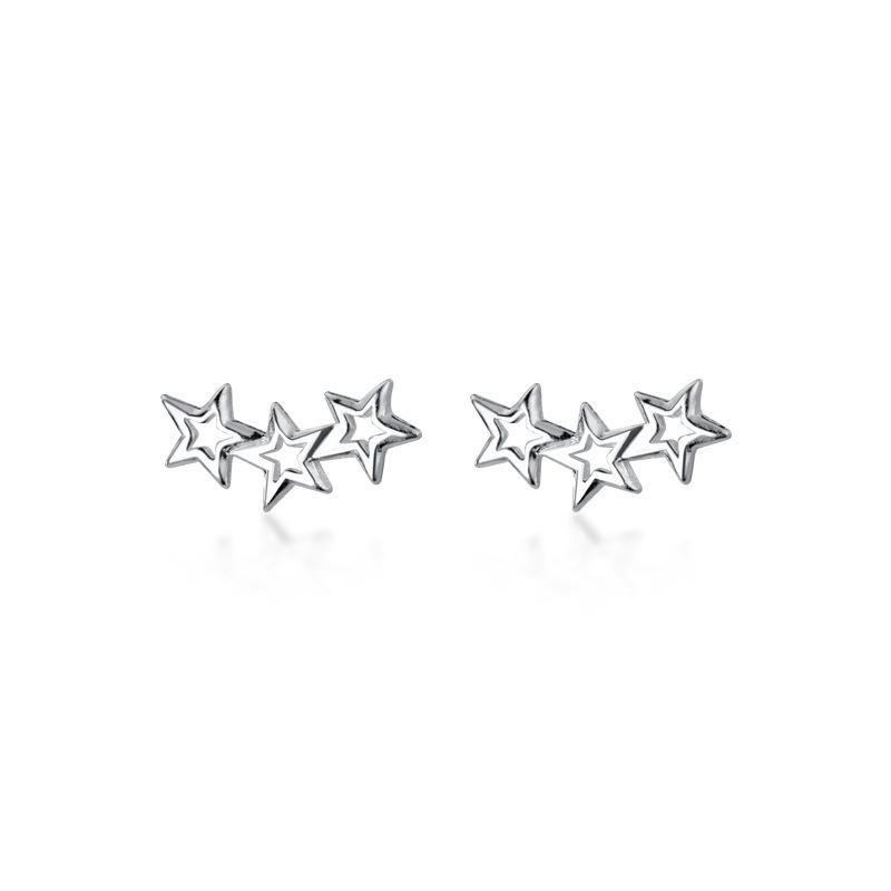 Minimalist Fashion Hollow Star Zircon Stud Earrings For Women Versatile Daily Jewelry