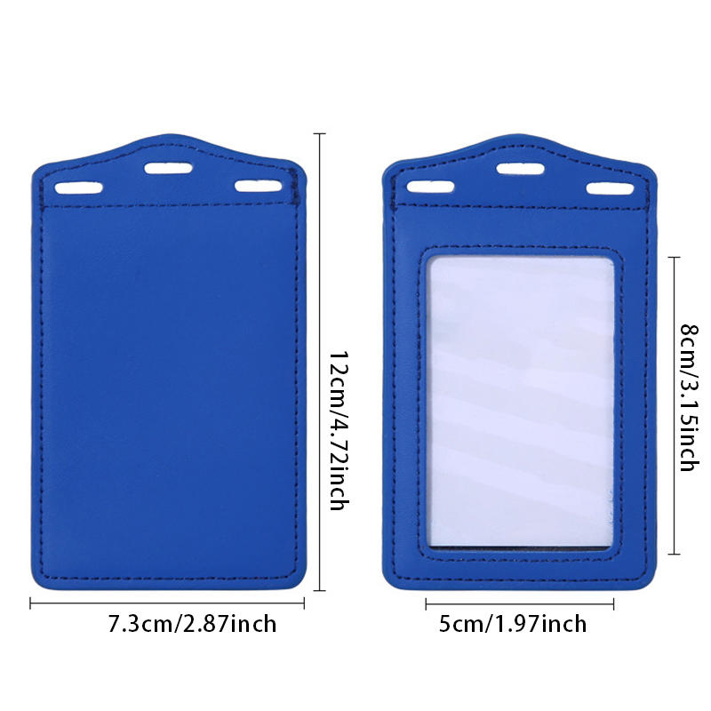 PU Leather Multi-function Card Holder Case for Work Badge Bus Pass ID Card Bank Card Credential Holder