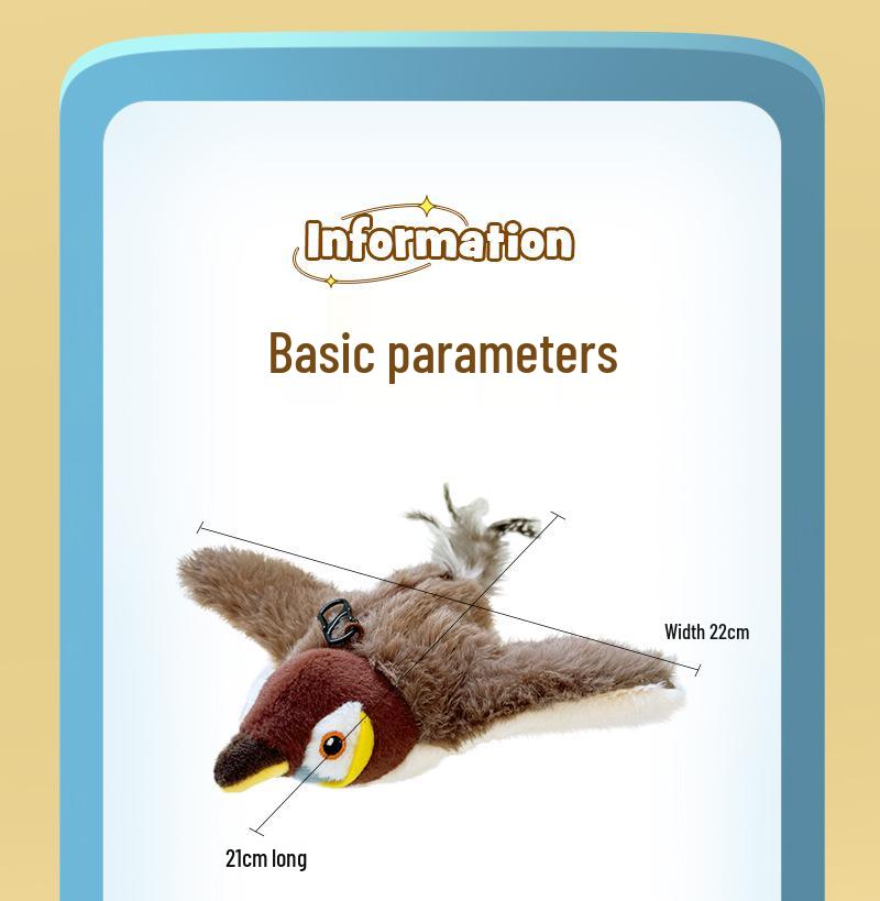 Pet Plush Bite-Resistant Interactive Bird Toy for Cats and Dogs