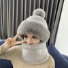 Winter hat women's antifreeze new warm cycling windproof hat cold-proof thickened neck cover scarf integrated mask