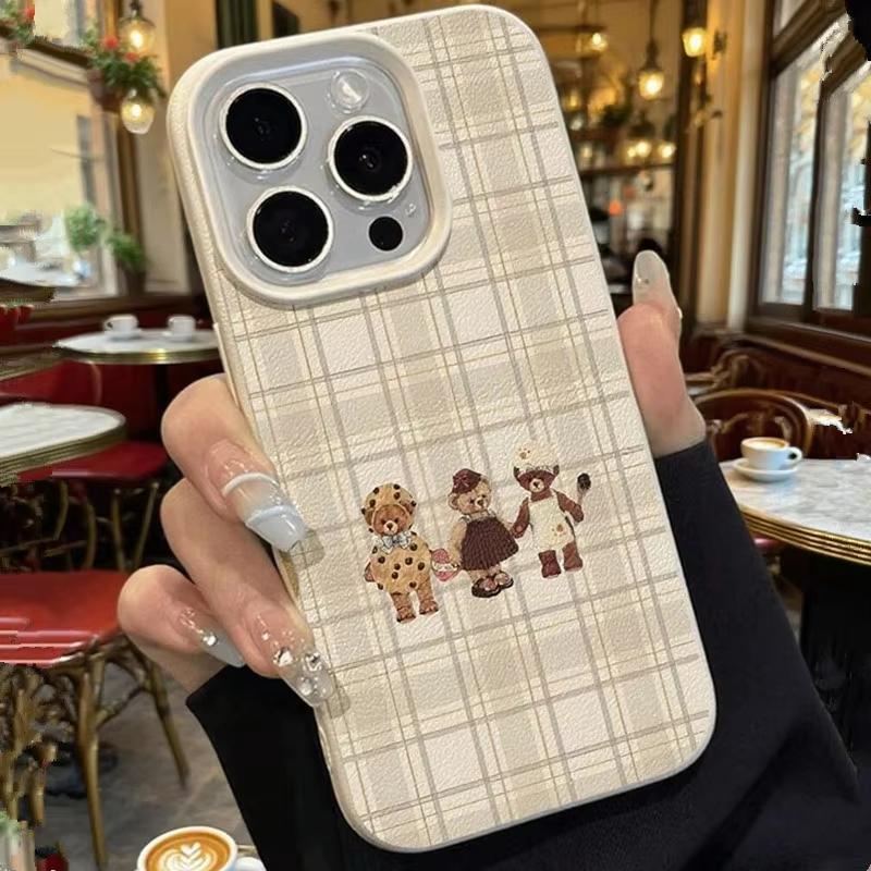 Three Bears Cartoon Phone Case For iPhone 11 12 13 14 15 16 17 Pro Max XS X XR 16E 17E Plus 17 Air Cute Shockproof Soft Cover