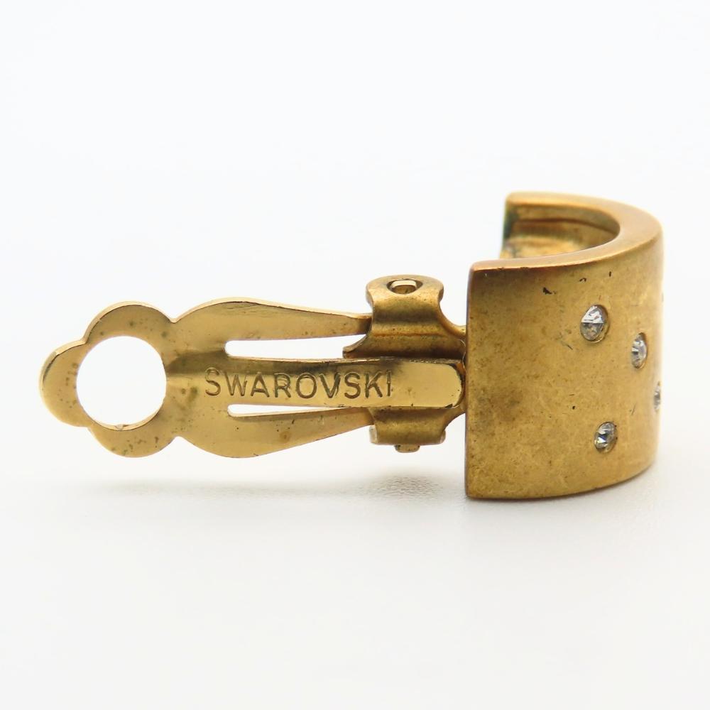 Used SWAROVSKI Earring metal/Rhinestone 7.8g Gold Plating