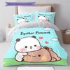 H260212Peach Goma Pattern Bedding,Quilt Set Quilt Cover Pillowcase Home Birthday Gift (1 * duvet cover + 2 * pillowcase, without core)