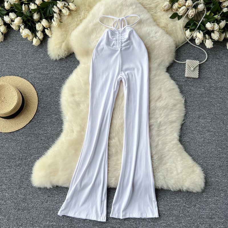 

Fashion Ins Sexy Figure Casual Pants Stylish Straps Skinny Slimming Bootcut Pants Sports Yoga Pants White One size