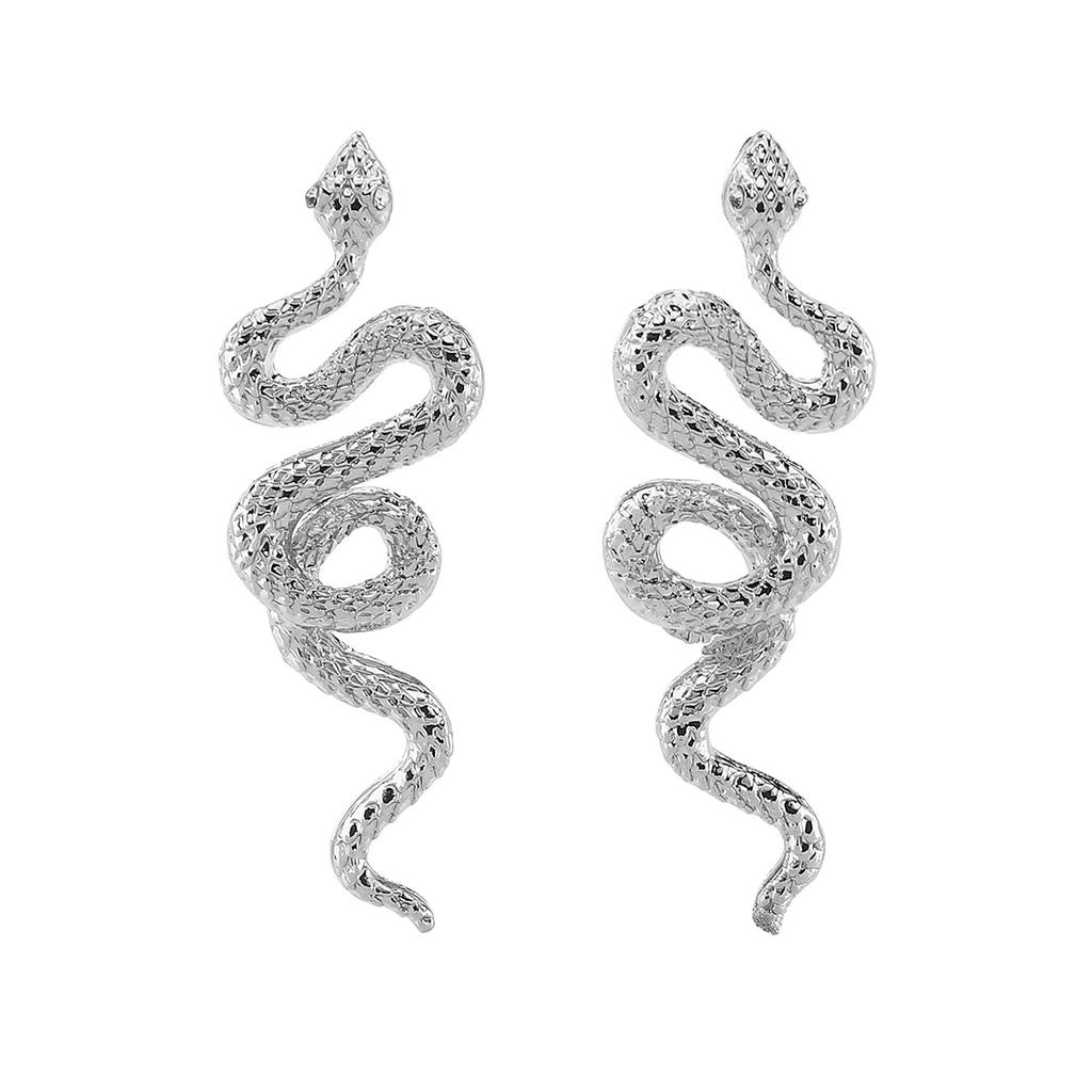 European American Twisted Snake Earrings Light Luxury Exquisite Zodiac Snake Animal Earrings For Women Trendy Fashion Jewelry