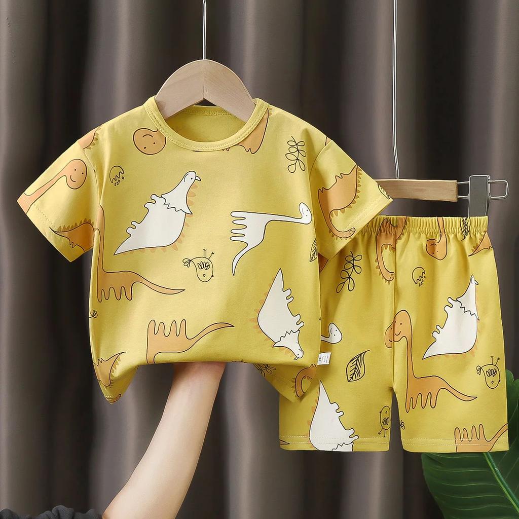 T-Shirts Bequeme Shorts Polyester Lässig Tägliche Kleidung Für Mädchen Set Baby Sommer Outfits Cartoon Jungen Kurzarm