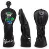 Golf Club Headcovers for Fairway and with Numbered Stylish PU Leather Headcovers with Bear Black UT Drivers, Woods, Utilities, Hybrids, Tags,