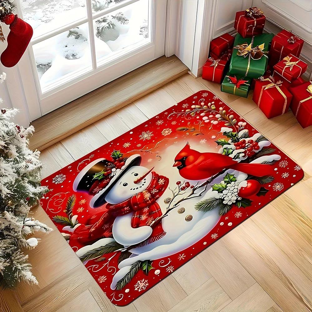 1pc Christmas Decorative Doormat for Door , Holiday Indoor and Outdoor Rear Front Door Welcome Mat Winter Door Mat.