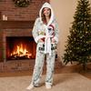 Women's Christmas Santa Drinking Flannel Pajama Set Funny Holiday Sleepwear
