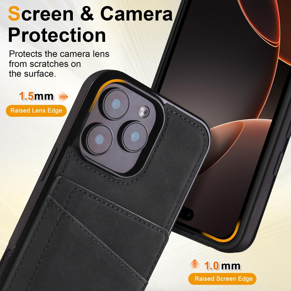 Für Apple iPhone 16 16e 15 14 Plus 13 12 11 Pro Max mini Hülle Retro PU Leder Kartenfach Stoßfest Ständer Rückseite