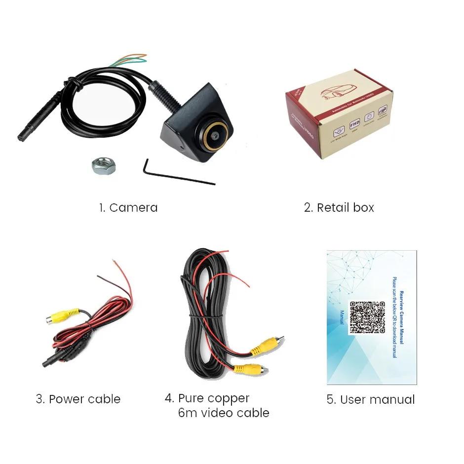 

Backup Camera Reversing Rear View CVBS 1080P AHD Cam Night Vision 12V Waterproof 170° Degree Fisheye Golden Lens Full HD Vehicle