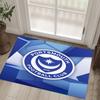 Portsmouth FC Design Kristall-Samt-Teppich Gemütlich Nicht?Rutschfester Teppich mit Aufdruck für Schlafzimmer Wohnzimmer Eingang