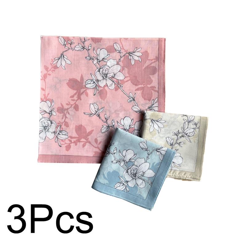 

3 шт./упак. сувениры для жениха и невесты, салфетки под приборы из хлопка, классические, 45*45 см, женские носовые платки с цветочным узором, полотенце для рук 3pcs