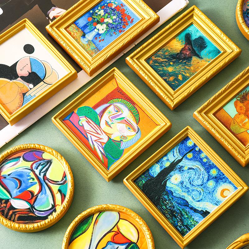 Ímã de Geladeira Arte Retrô Criativa - Porta-Retrato Pintura Famosa