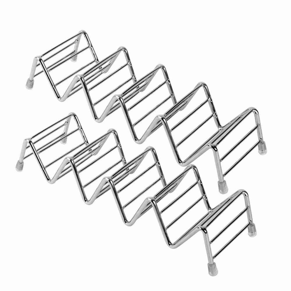 2PCS Stainless Steel Taco Holder Premium Tortilla Tray Kitchen Tool Taco Stand  Soft Hard Shell