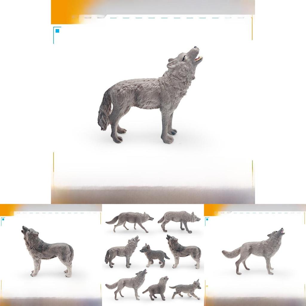 Wild Animal Pvc Gray Wolf Model With Realistic Design For Childrens Educational Play