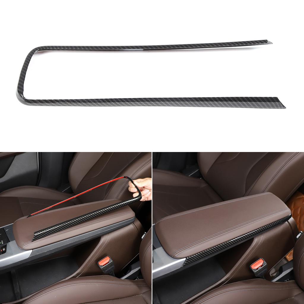 ABS Carbon fiber Center Console Armrest Frame Trim Cover For BMW X1 -24