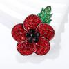 Fashion Painting Oil Big Red Environmentally Friendly Alloy Rhinestones Poppy Flowers Brooch Corsage Brooches Women Personalized Pins