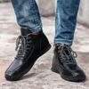 Fashion Men's Casual Shoes Fashion Men's Leather Boots Comfortable Men's Ankle Boots Outdoor High Quality Hiking Boots Men Size 48 Black