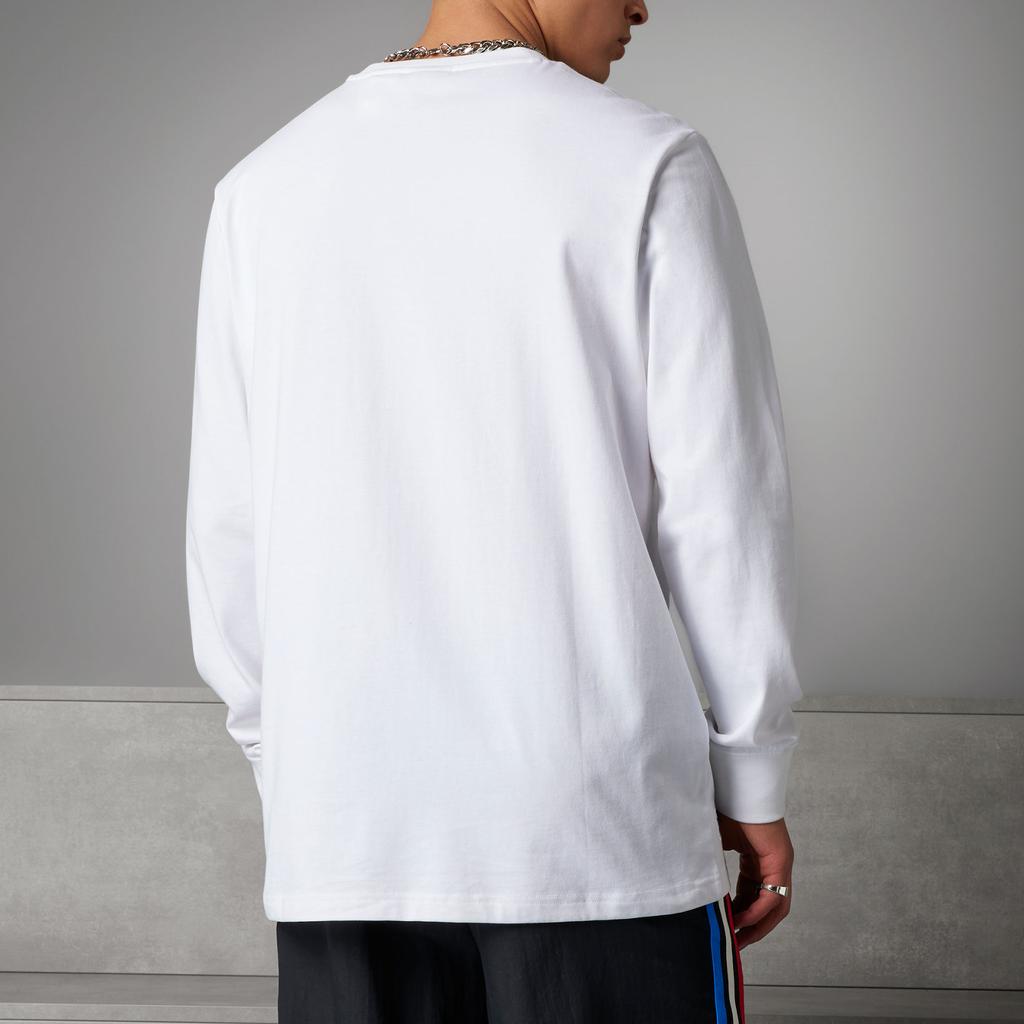 Adidas X Stone Roses Collaboration Manchester United Letter Pattern Printed Retro Football Casual Culture Long Sleeve T-Shirt Men T-Shirt White IP9192
