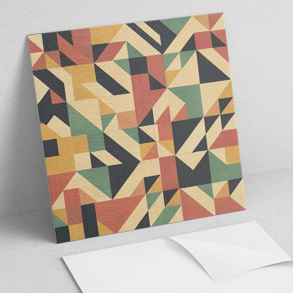 Naklejane Kafelki Pcv Z Motywem Idealne Do Przedpokoju Abstrakcyjny Wzór Geometryczny 9X30X30 Cm