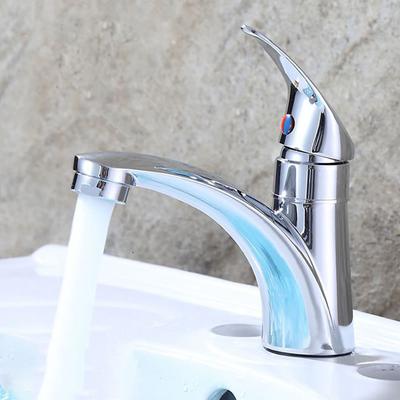 Single Cold Bathroom Basin Faucet, Zinc Alloy Chrome Plated Sink Water Tap With Modern Design For Vanity Bathroom Accessories