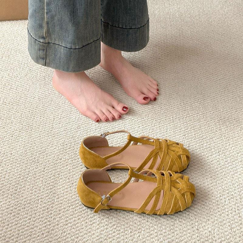 Mode Lässige Sommer Schuhe Grüne Ballerinas Gladiatorsandalen Damen 2025 Wildleder Damen Sandale Marken Designer Bequeme Flip Flops