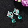 1 Pair, Fashionable, Inlaid with Synthetic Zircon, Fashionable and Exquisite Versatile Earrings.
