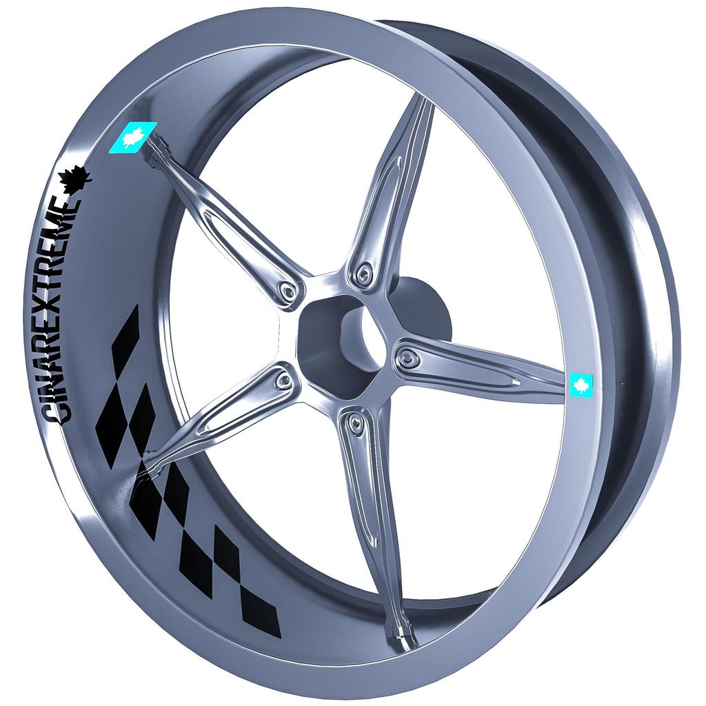 Cheap Gp Flag Checkered Design Jet Black Inner Rim Tape Wheel Stripes ...