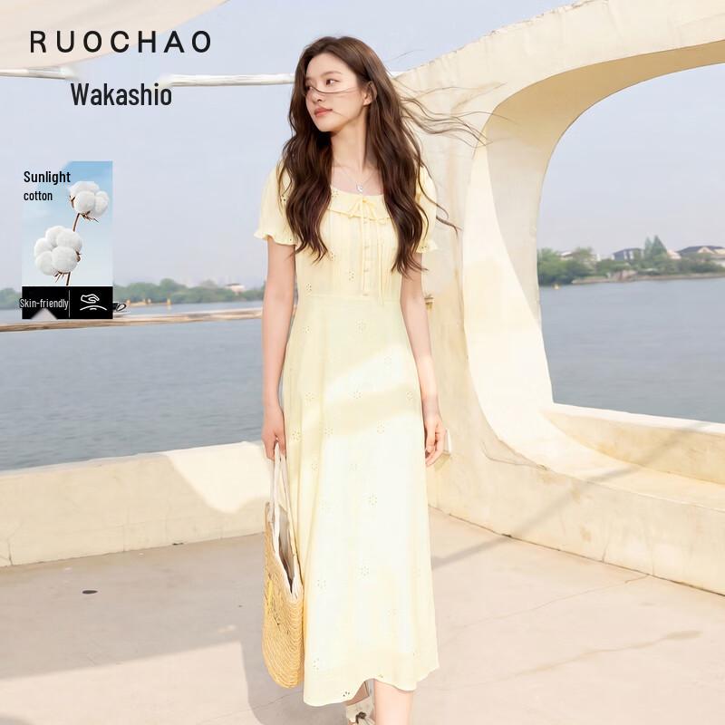 Sancai Plus Size 100% Cotton Square Neck A-Line Dress M