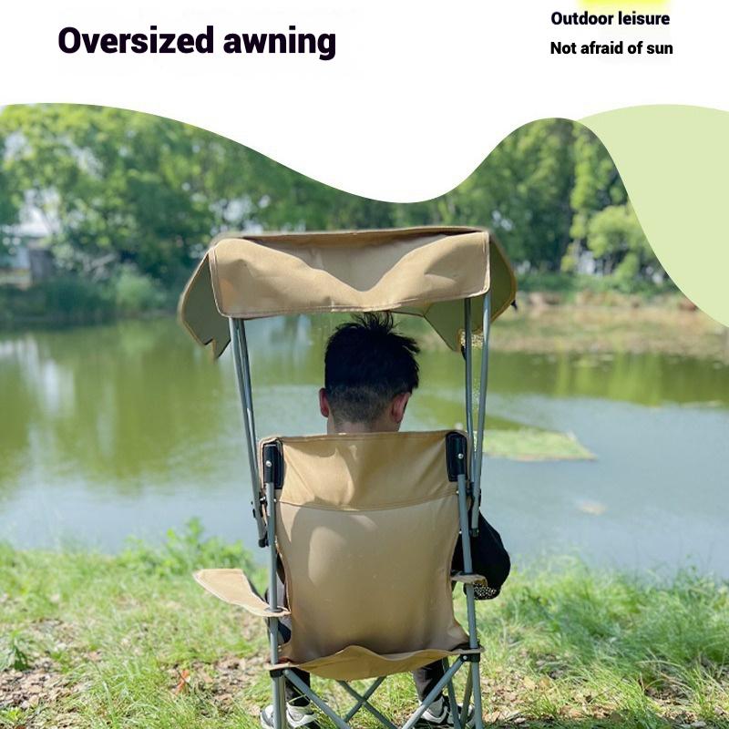 Outdoor folding sunshade chair leisure backrest with armrests fishing camping picnic director chair portable fishing chair