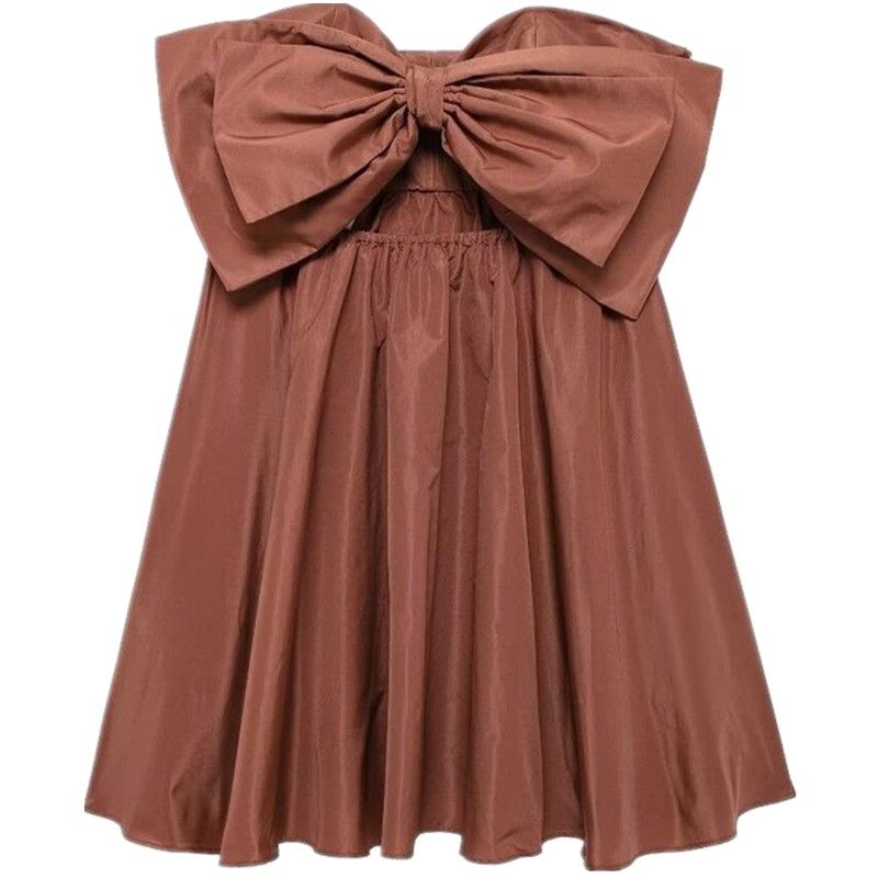 

Fashion Style 2024 Summer New Arrival Women s Bows Open Design Taffeta Dress Short Skirt 3600288 Figure Color L