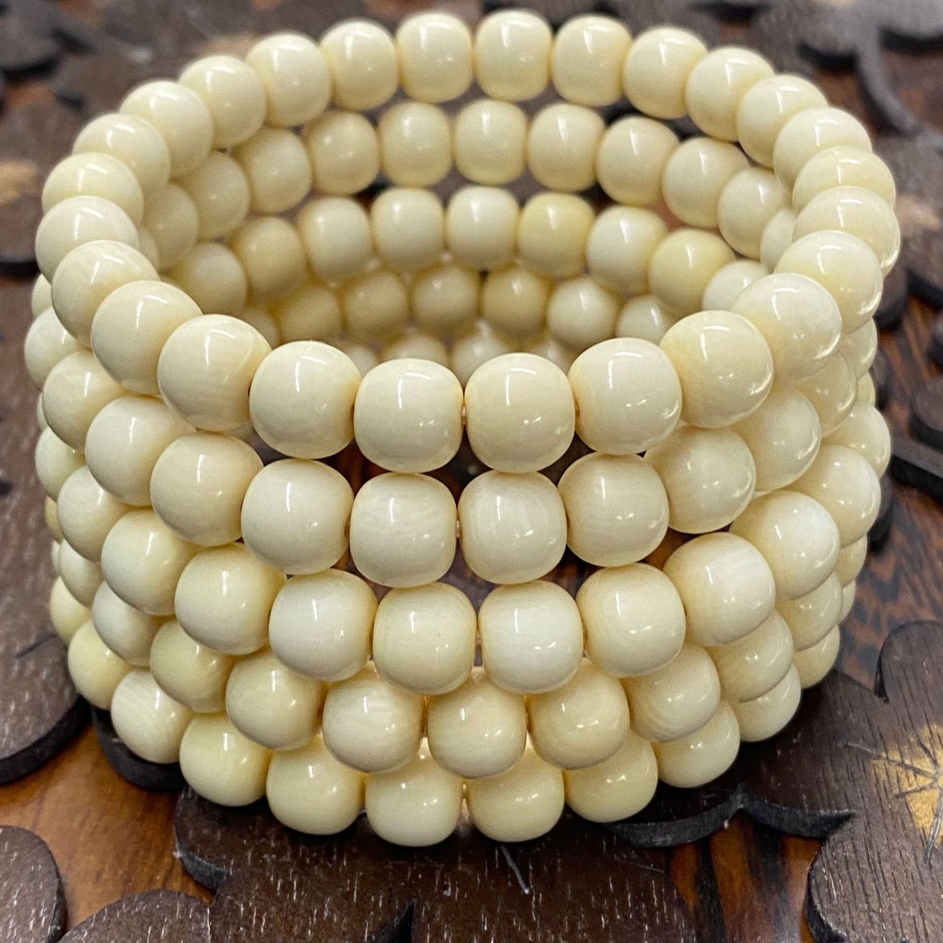 Mammoth Ivory Vintage Prayer Bead Bracelet