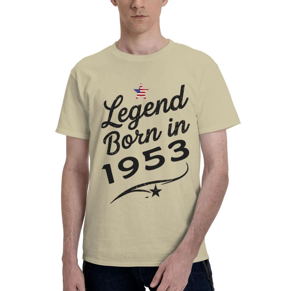 Legend In Born 1953 Print With American Flag Design 100 Cotton Casual Breathable Confortable Cute Mens TShirts Men Clothes