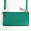JULLY AND SHUSHU Genuine Leather Wallet Shoulder Purse Long Women's Bag, Pochette, Gift, Wallet, DR3-WS (Royal Green)