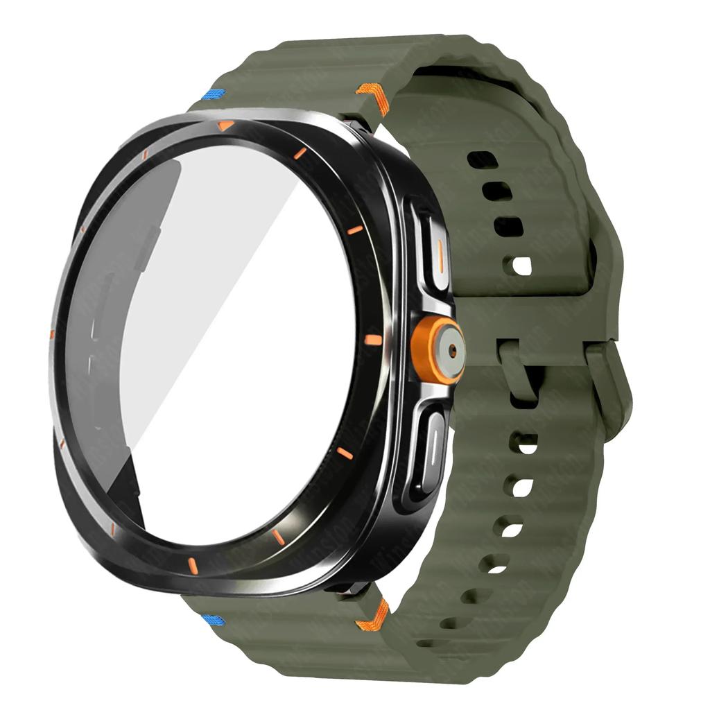 Change To Ultra Case+Band for Samsung Galaxy Watch Ultra Upgrade To Galaxy Watch 7 6 40mm 44mm Tempered Glass Screen Protector