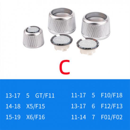3pcs Upgraded Silver Crystal AC Auto Knob Trim For BMW X5 X6 F15 F16 2015-2018