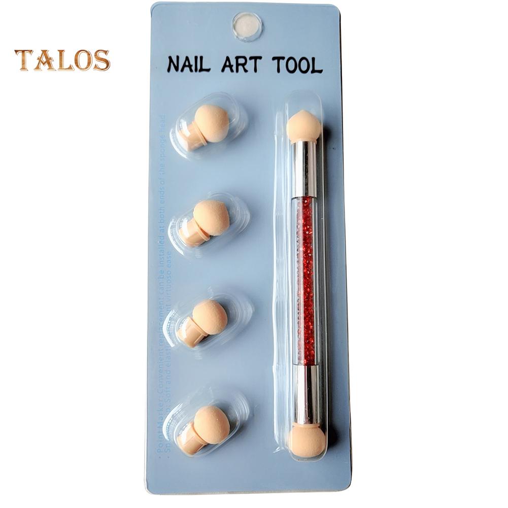 UV Gel Extension Washable Double Head Sponge Smudge Pen Nail Art Pen Painting Dotting Tool